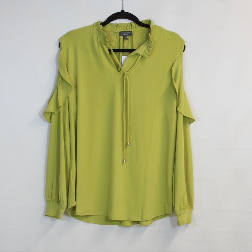 The Limited Women's Lentil Sprout Long Sleeve Cold Shoulder Blouse NWT